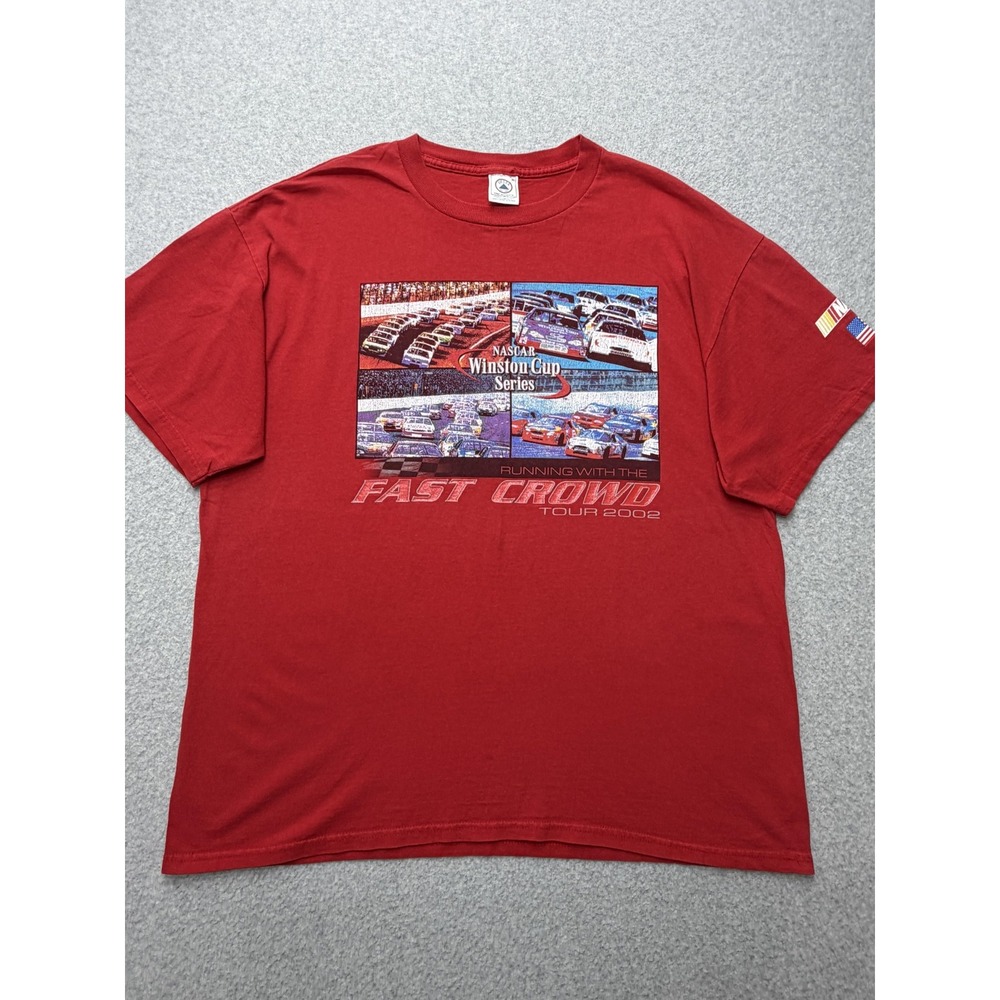 Vintage NASCAR Shirt Mens XL Red Winston Cup Series Tour 2002 Double Sided Tee